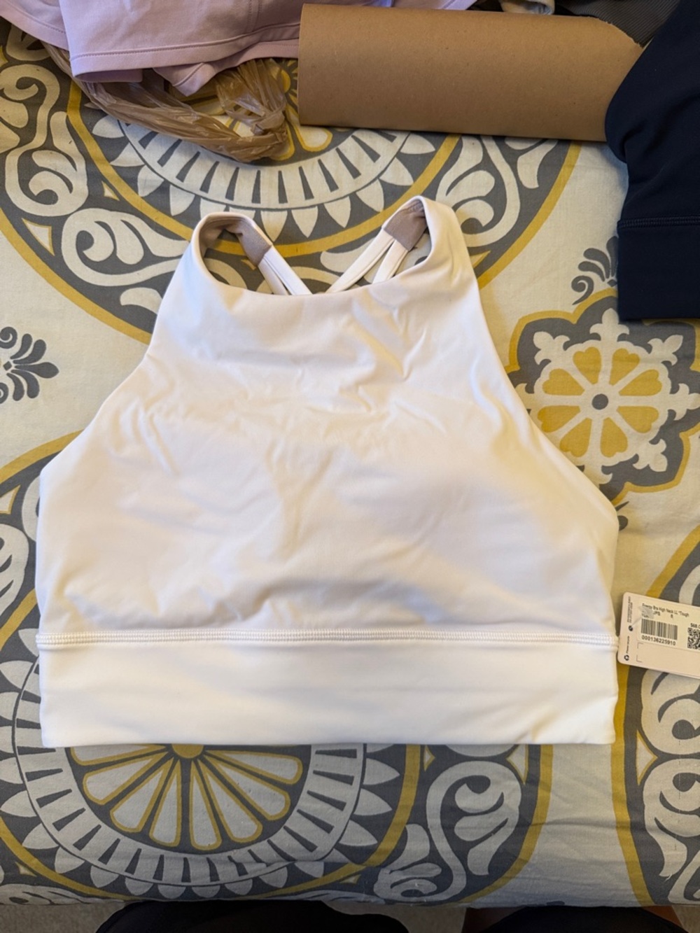 lululemon athletica White High-Neck Sports Bra- NWT 8
